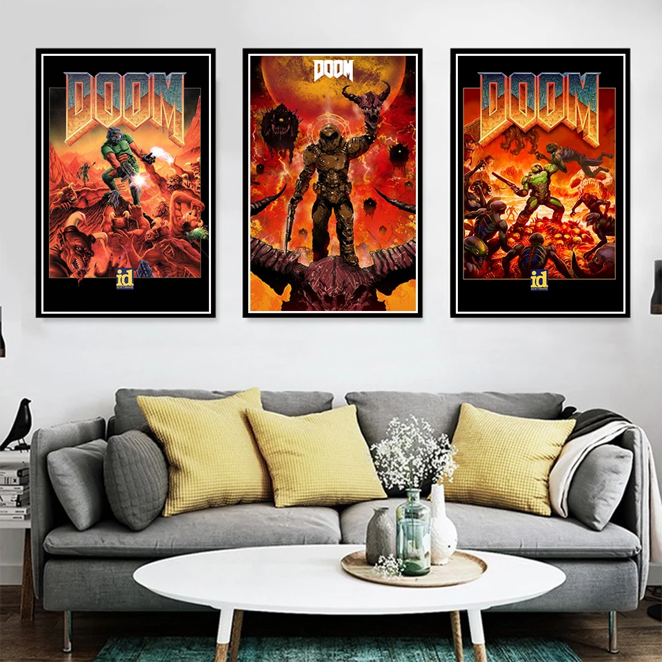 

Постер игры DOOM, Картина на холсте, принты, Настенная картина для декора детской комнаты