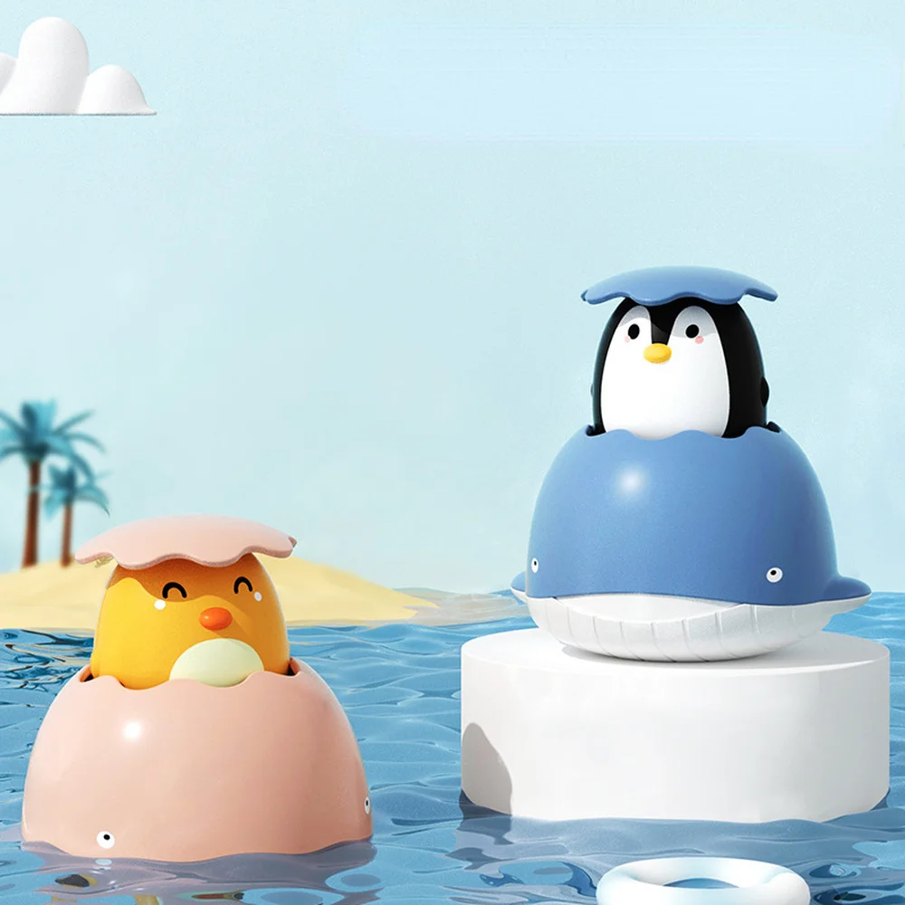 

Baby Bath Toys Float In Water Whale Kids Water Toys Cute Sprinkler Water Spray Penguin Chick Pool Shower Fun for Children Gifts