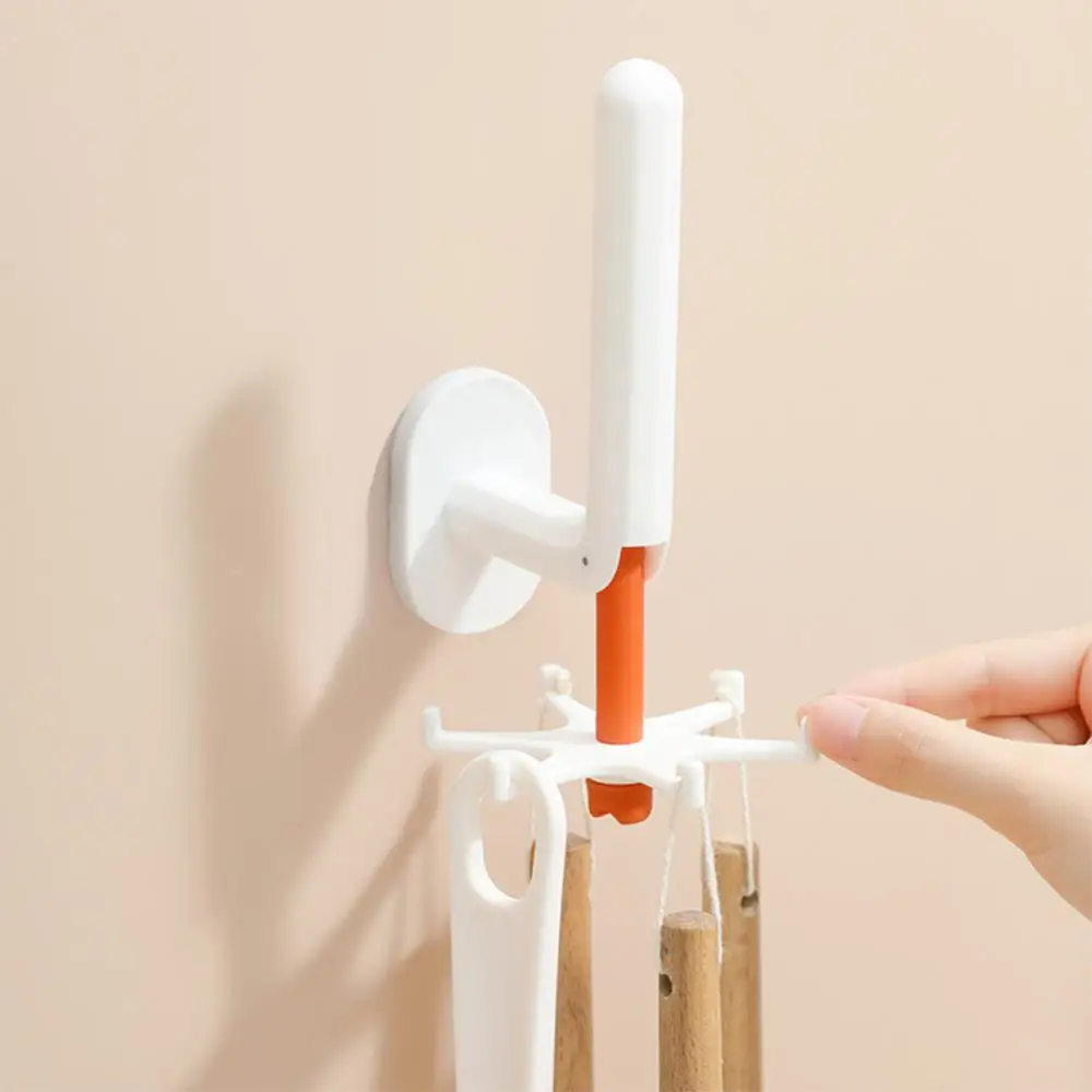 

Organizer Towel Rack Creativity 360-degree Rotatable Hook Shower Shelf Plastic Punch-free Paper Towel Holder Universal Hooks