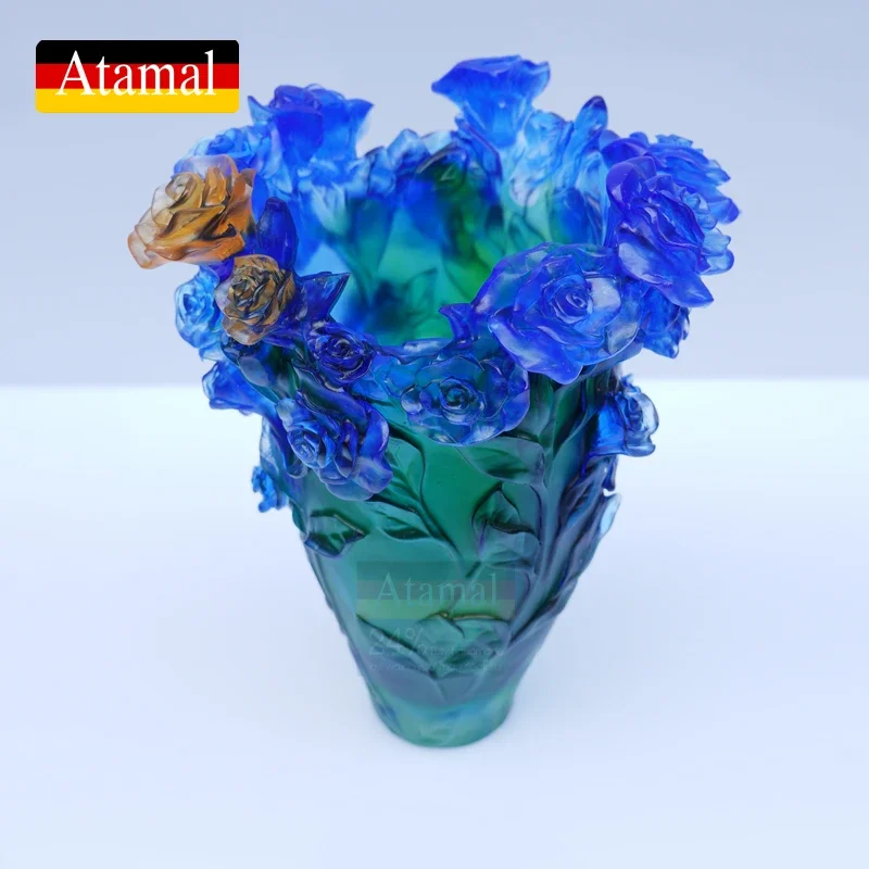 Декоративная настольная ваза Atamal Роскошная роза страстная хрустальная