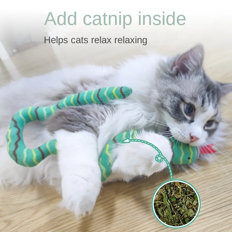 

Interactive Snake Cat Toys Teaser Cat Toys Funny Cat Stick Interactive Cat Toy Funny Cat Chewing Playing Toy Cat Supplies