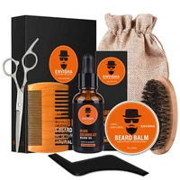 7pcsset beard grooming kit for men beard oil essential oil balm with scissor comb brush beard growth kit daily care kit