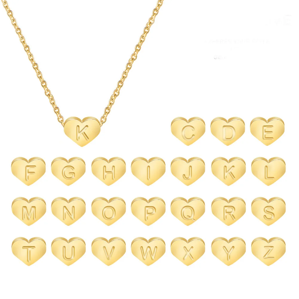

YW GAIRU A To Z Letters Stainless Steel Jewelry Necklace Simple And Elegant Ladies Necklace