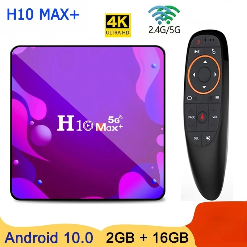 

H10 Max plus Smart TV Box Android 10 Set Top Box H313 Quad Core 2GB 16GB ROM 2.4G/5G WIFI 1080P 4K Smart Media Player PK X96Q