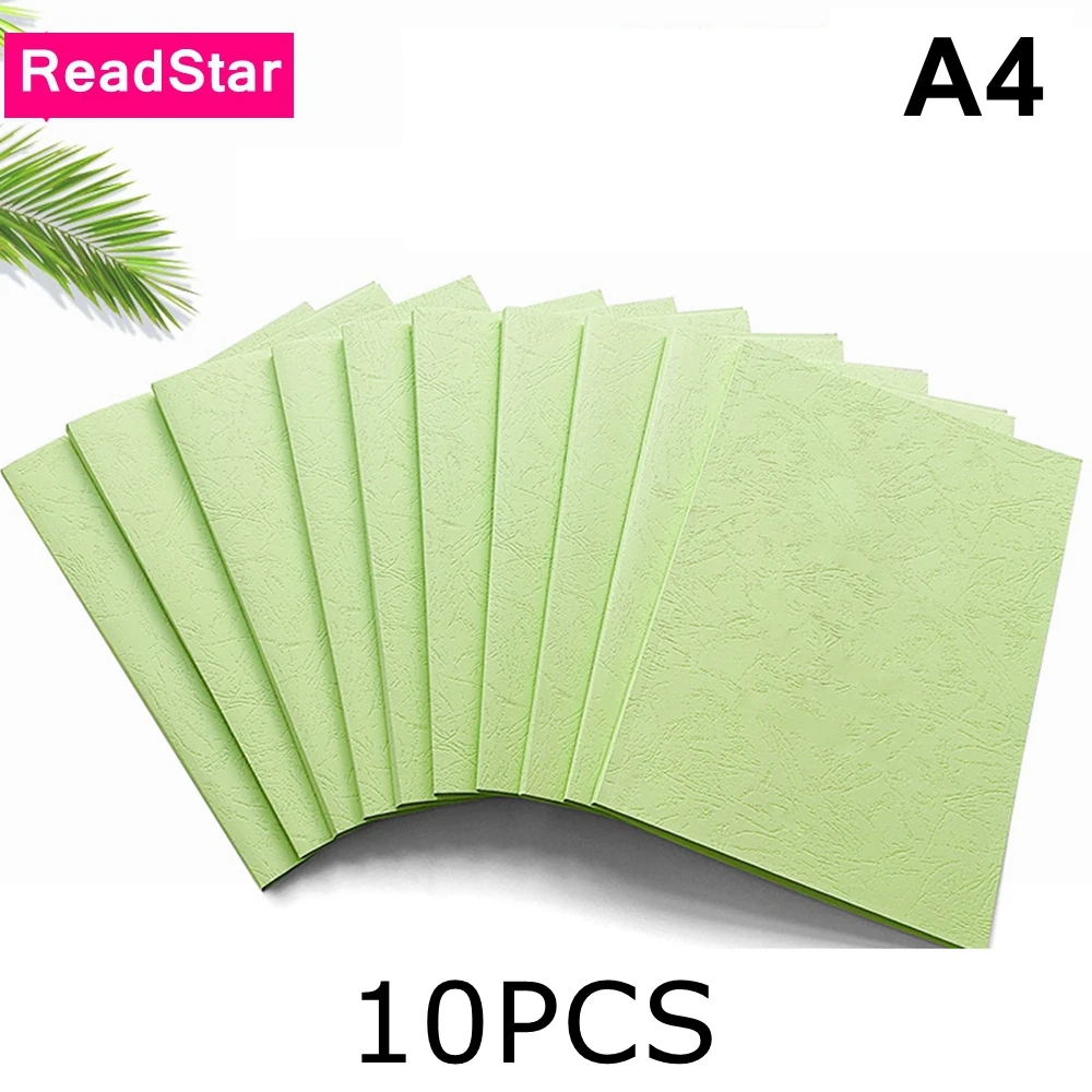 

10PCS/LOT ReadStar A4 Size 2-36mm Light Green Printable Grained Paper thermal binding cover thermal book covers with Glue sheet