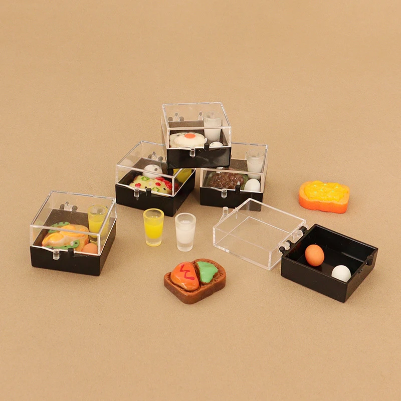 Миниатюрный Набор Коробки Для Бенто Масштаб 1:12 Аксессуары Кукольного Домика