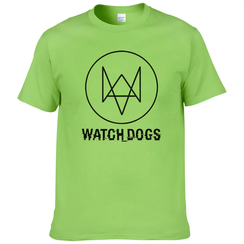 Футболка с надписью Watch Dogs летняя модная футболка круглым вырезом мужские и