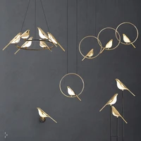 modern magpie bird chandelier nordic personality minimalist art restaurant long chandelier led creative bar lamp