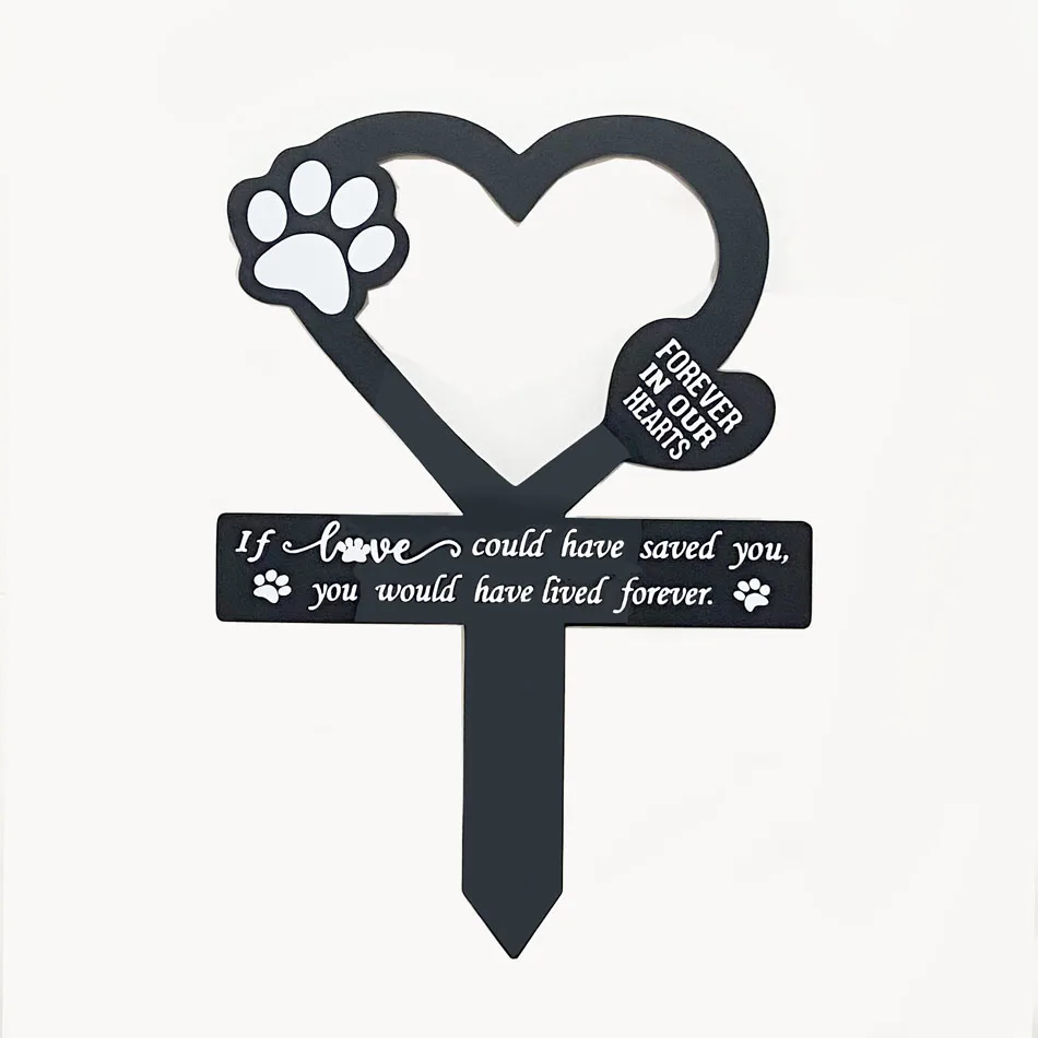 

Pet Acrylic Tombstone Love Shaped Cross for dog cat and other animals