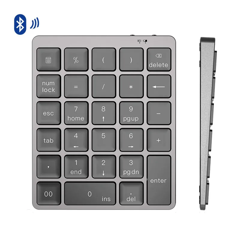 

Bluetooth Numeric Keypad Protable Aluminium Alloy Wireless Keyboard Cover for Ipad Android Windows Phone Mackbook Tablet