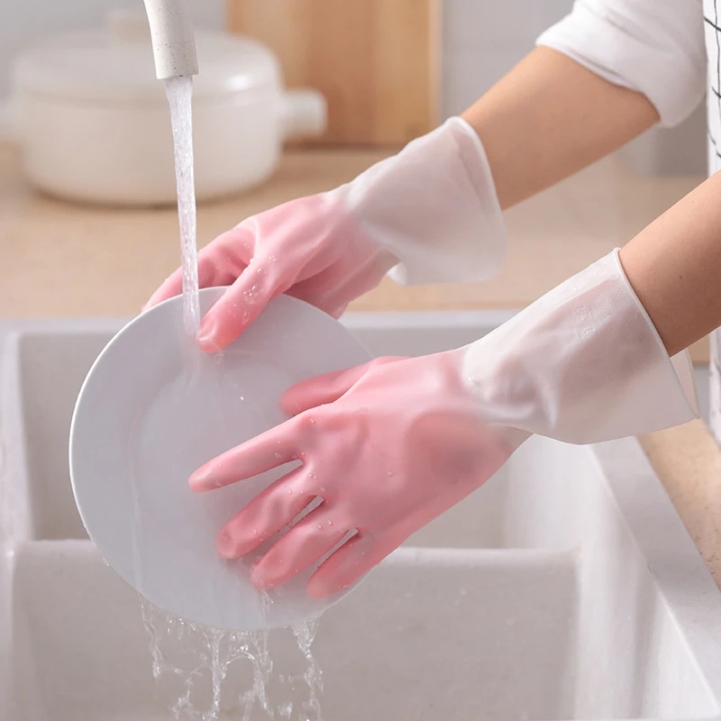 

1pc Waterproof Latex Rubber Gloves Household Cleaning Catering Dishwashing Gloves Universal Clean Durable Kitchen Accessories