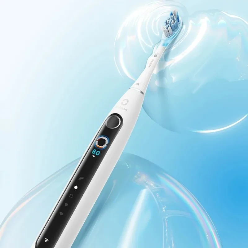 Фото Электрическая зубная щетка OCLEAN AI Micro Sweep Vibration Digital X Pro 20 с зарядкой Type-C, ортодонтическая, для пар, подарочная №1