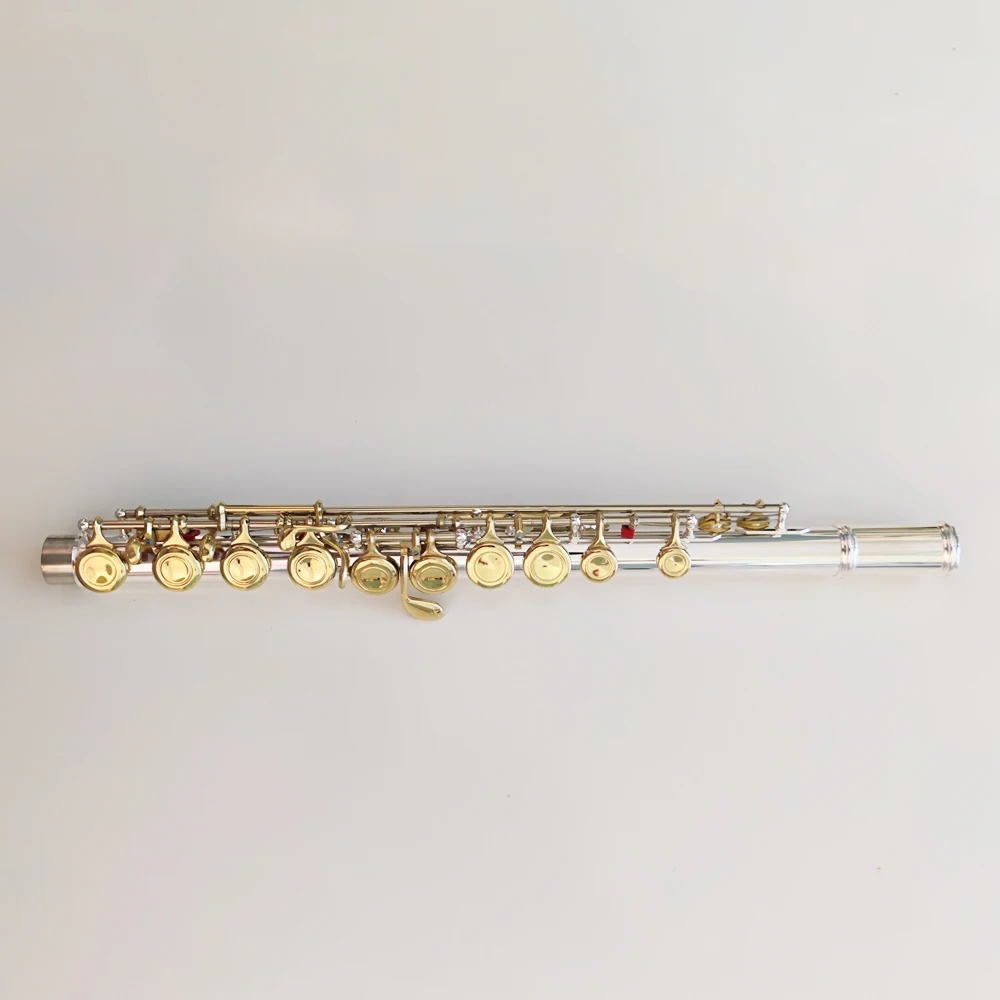 Профессиональная флейта C Tone белая медь позолоченная 16-клавишная закрытая ячейка