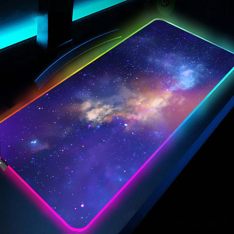 Игровой коврик для мыши RGB космический Универсальный компьютерный большой