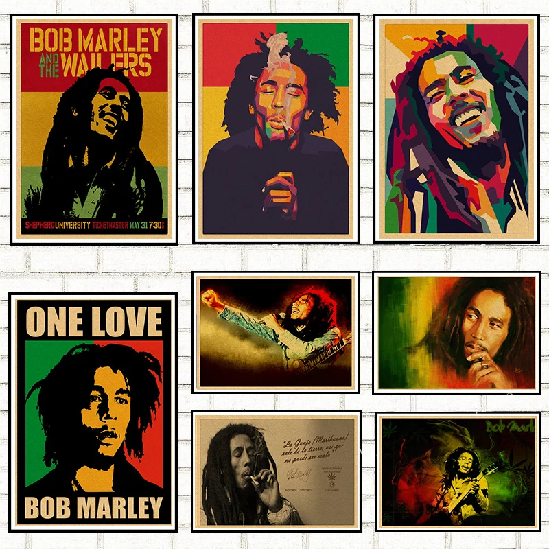

Retro poster keep calm and smoke weed poster Bob marley/Jamaican reggae kraft brown paper vintage posters bar room decor gift
