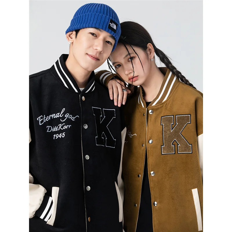 

Women's Khaki Outerwear Letter Print Single-breasted Fashion Hip Hop Vintage Leisure Thicken Winter Long Sleeves Jacket Tops