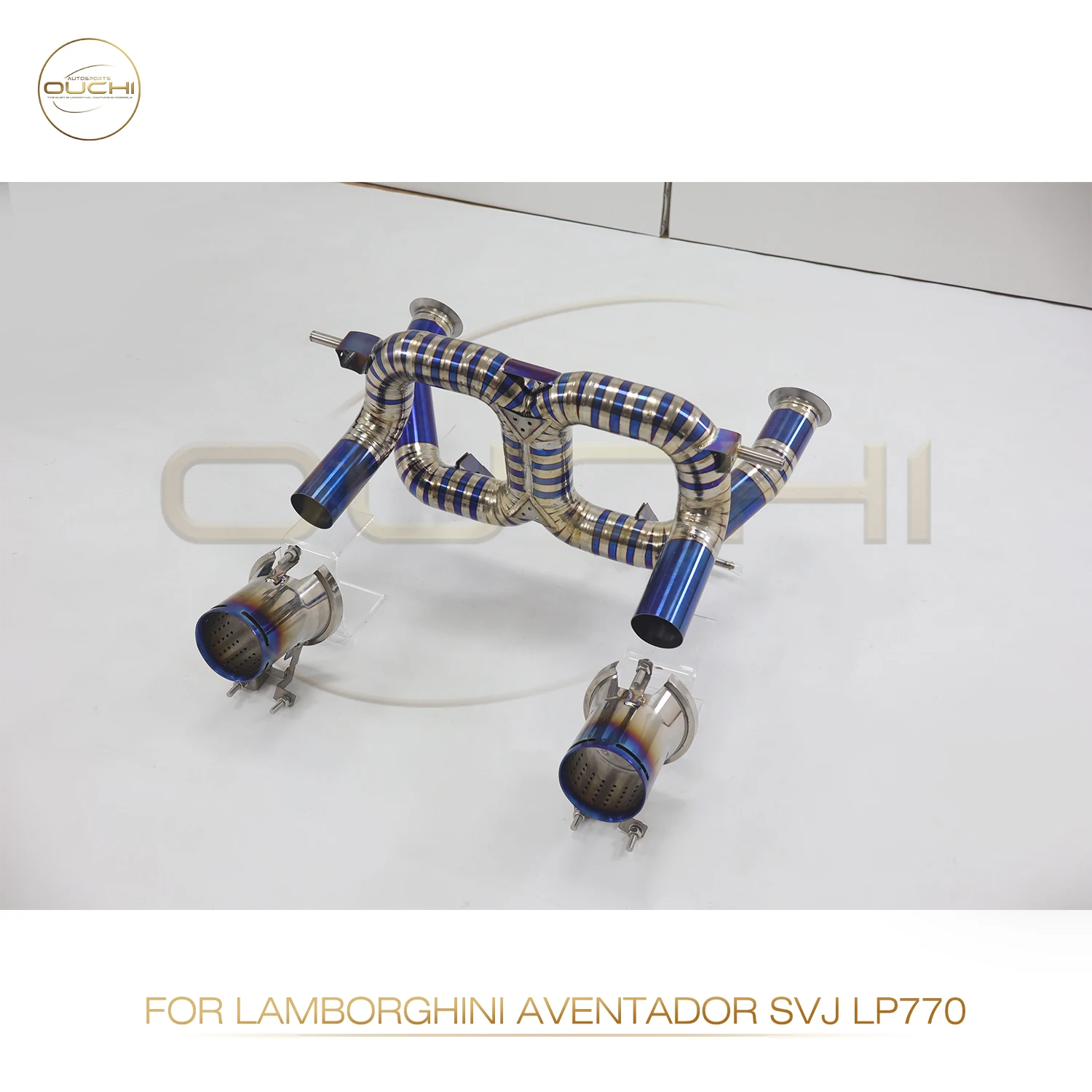 Выхлопная труба OUCHI из титанового сплава для Lamborghini чёрного диска SVJ LP770-4 2018-2021 6.5L