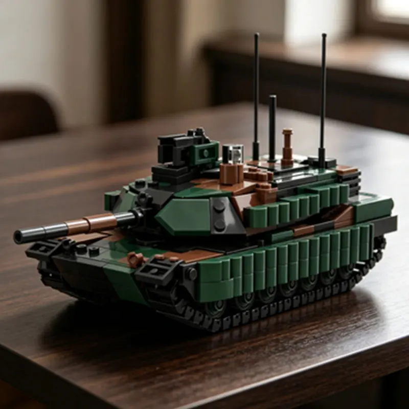 Фото Конструктор MOC 753 детали: Современный основной боевой танк, сборная модель из мелких деталей, коллекционная игрушка-украшение с антенной №5