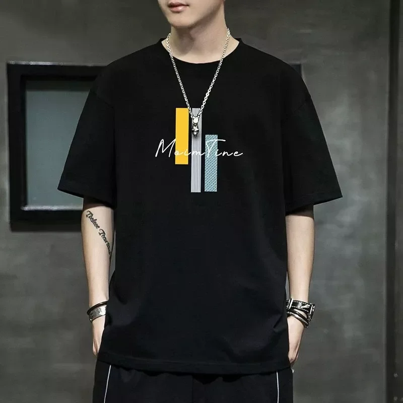 

Men Summer Printed T-shirts 100% Cotton Casual Undershirts Short-sleeved T-shirts Good Quality Male O-neck TopsTees T-Shirts 4XL