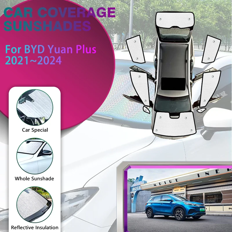 

Car Coverage Sunshades For BYD Atto 3 Yuan Plus 2021 2022 2023 2024 Sun Protector Sunscreen Window Sunshades Covers Accessories