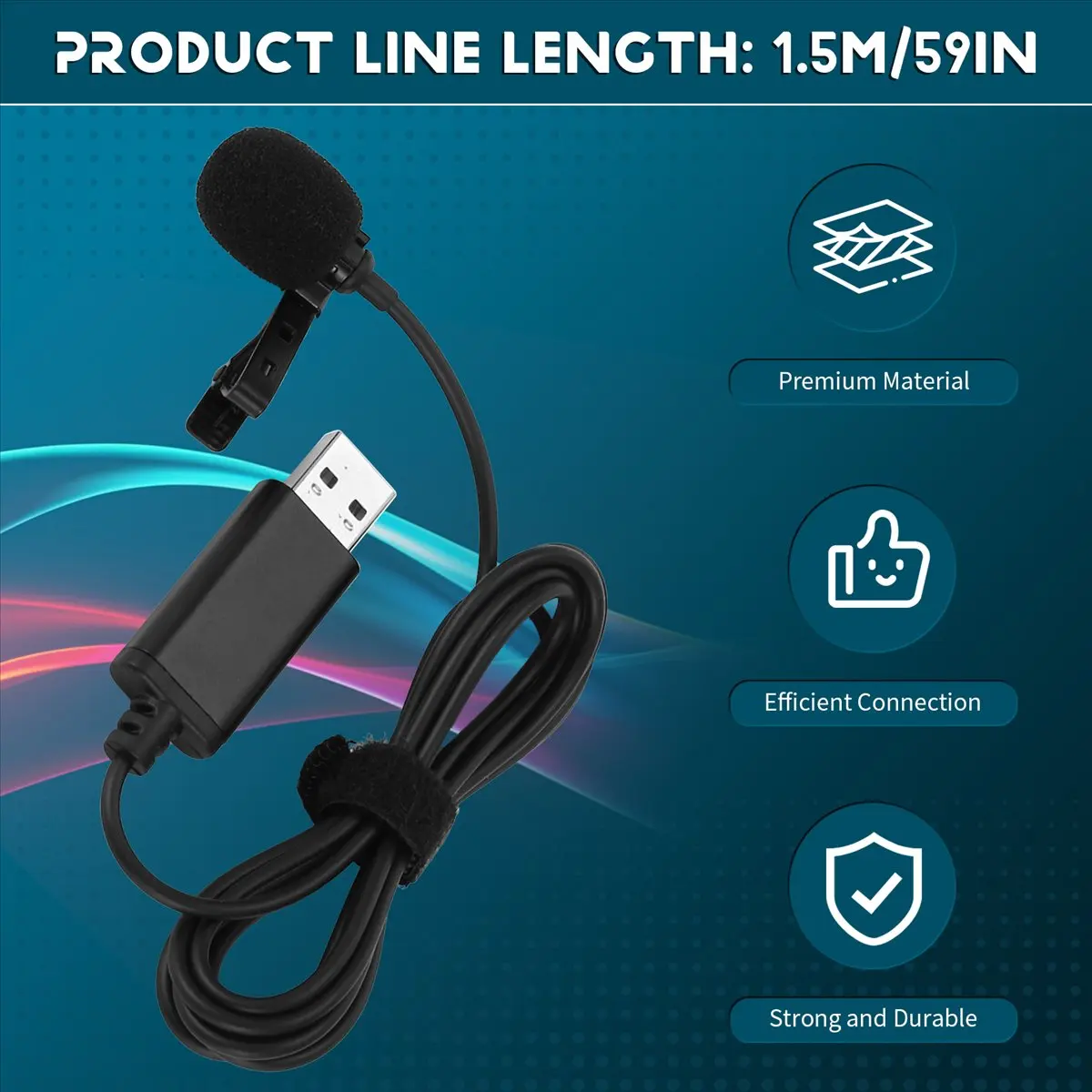 Фото (BOFF) Универсальный USB-микрофон, петличный микрофон с креплением на клипсе, компьютерный микрофон, подключи и работай, всенаправленный микрофон №5