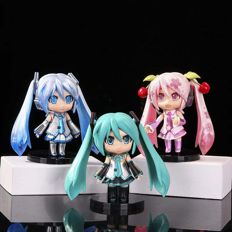 

9cm Anime 3 Q version figures, movable joints, models, car cake decorations