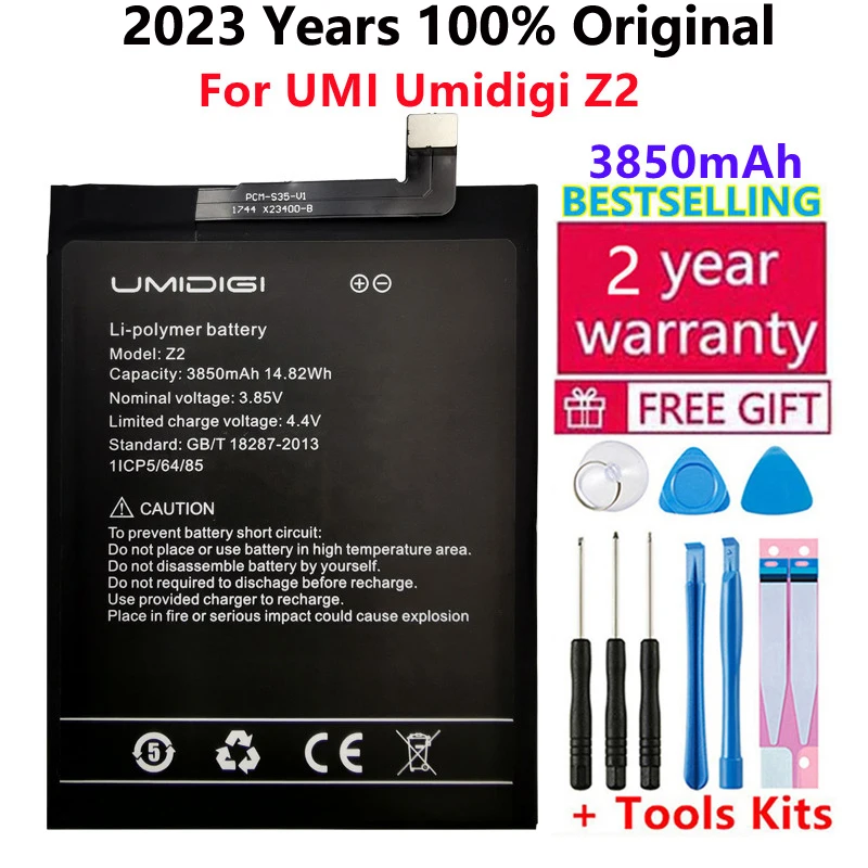 

2023 Years 100% Original High Quality 3850mAh Replacement Battery For UMI UMIDIGI Z2 Cell Phone Batteries Bateria+Free Tools