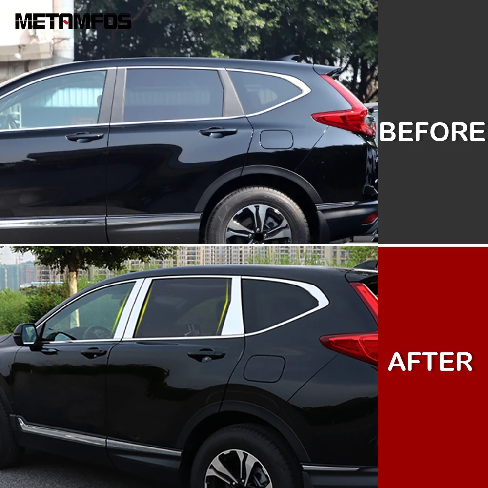 

Для Honda CR-V CRV 2017 2018 2019 нержавеющая окошко центральный столб крышка отделка B C столбы стикер аксессуары автостайлинг