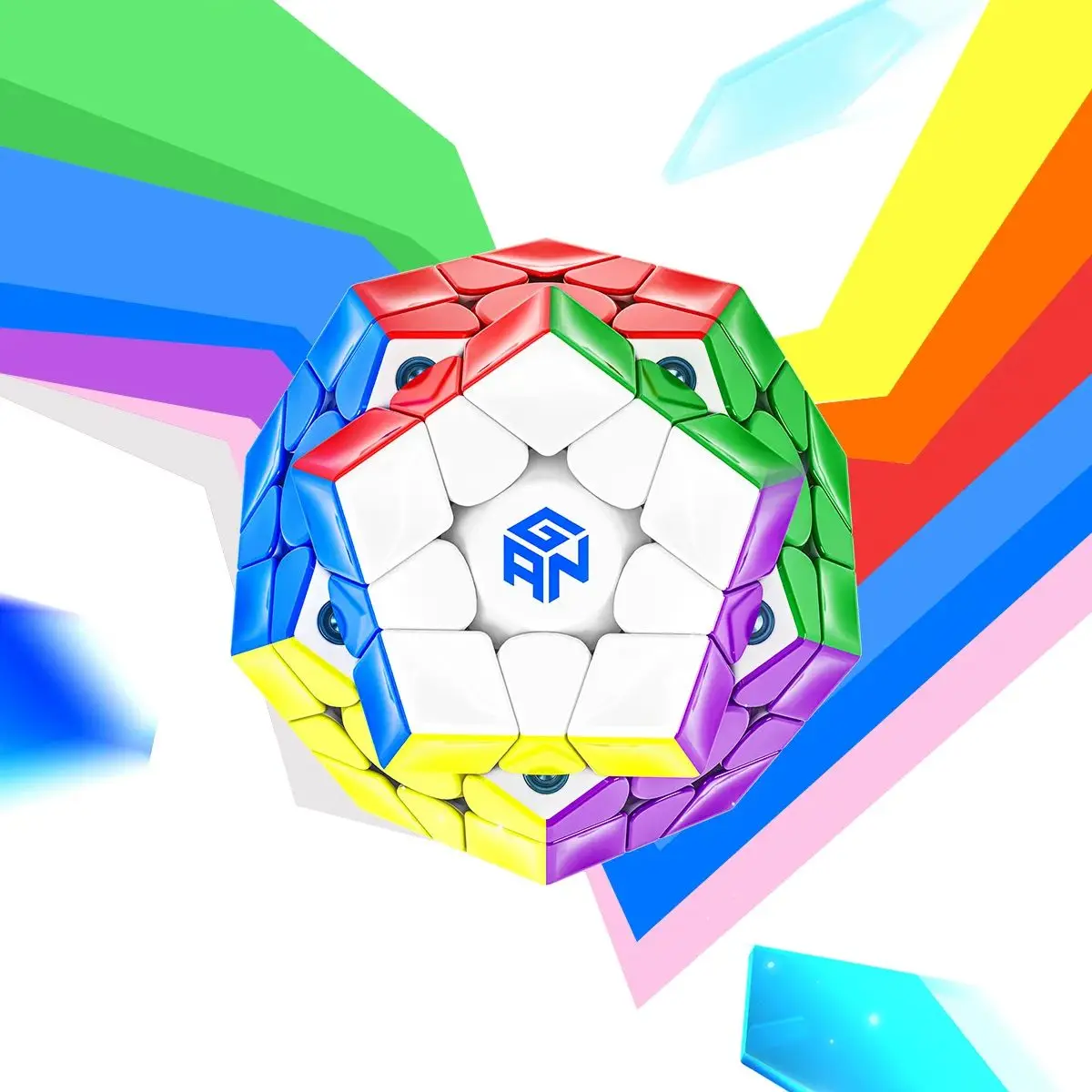Магнитный скоростной кубик GAN Megaminx 3x3 профессиональный Магический без наклеек
