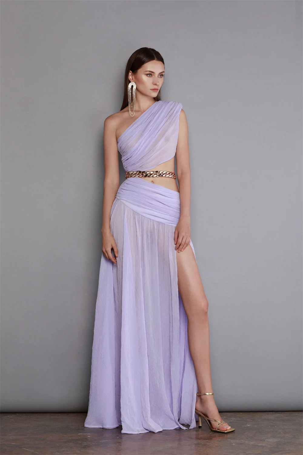 

Новинка; Летнее сексуальное платье на одно плечо с завышенной талией и Модная Золотая цепочка; Элегантное платье в стиле знаменитостей; Вечерние; Vestido