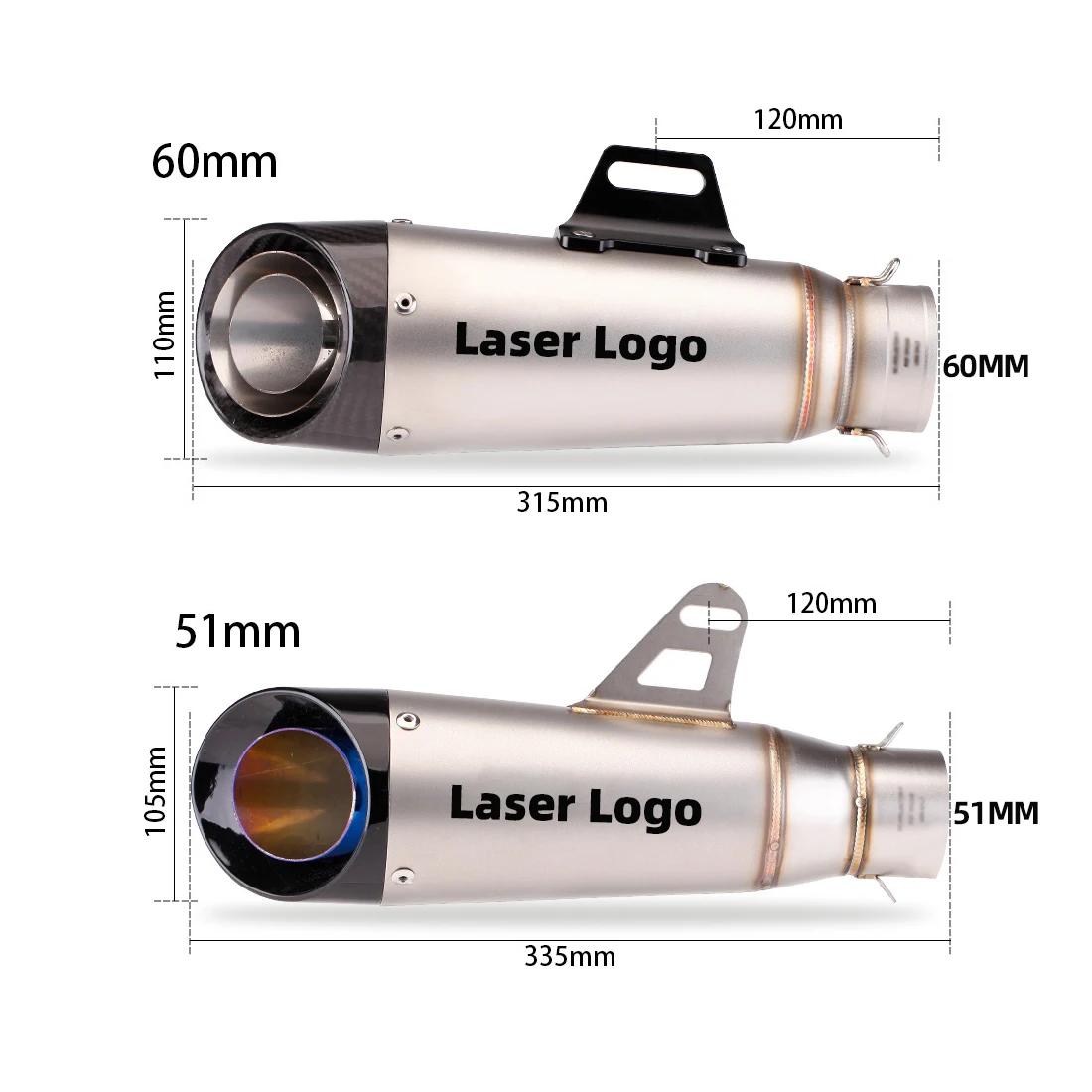 Универсальный выхлопной глушитель для мотоцикла sc 2/3 уровня 51/60 мм выхлопная