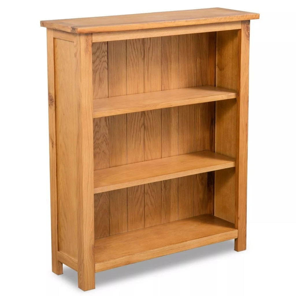 

3-Tier Bookcase 27.6"x8.9"x32.3" Solid Oak Wood