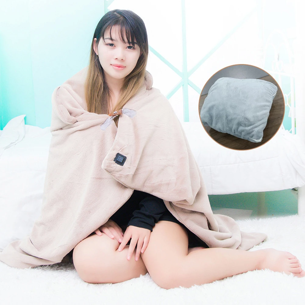 

Winter Warm Heated Blankets USB/Type-C Washable Body Warmer Pads Soft Flannel Body Warming Blanket Physical Therapy for Sofa Bed