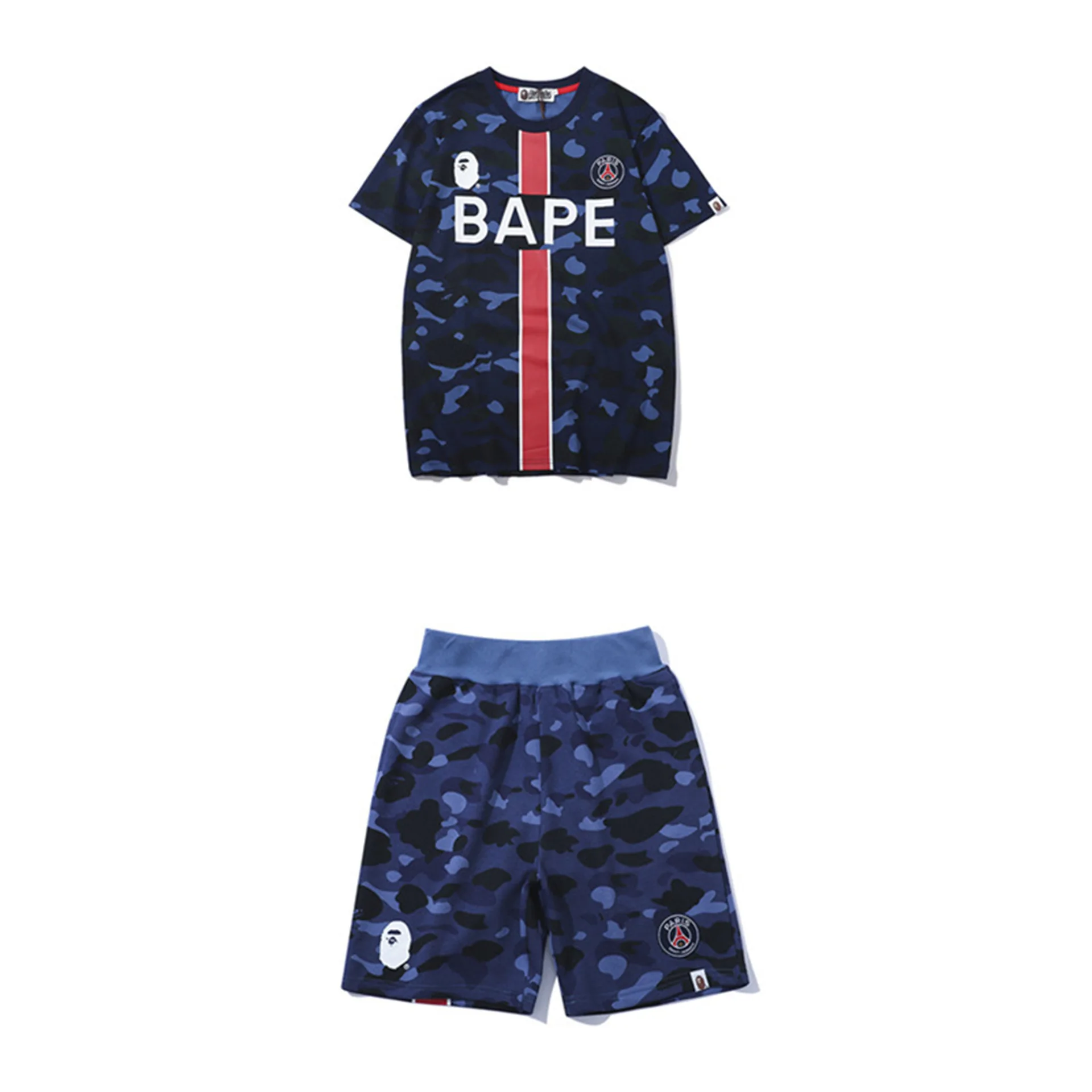 2023 Y2K Summer Shark Head 3D Printing Tee Top Short Sleeved T Shirt Set For Men Women Oversize Streetwear T Shirt Suit Clothing