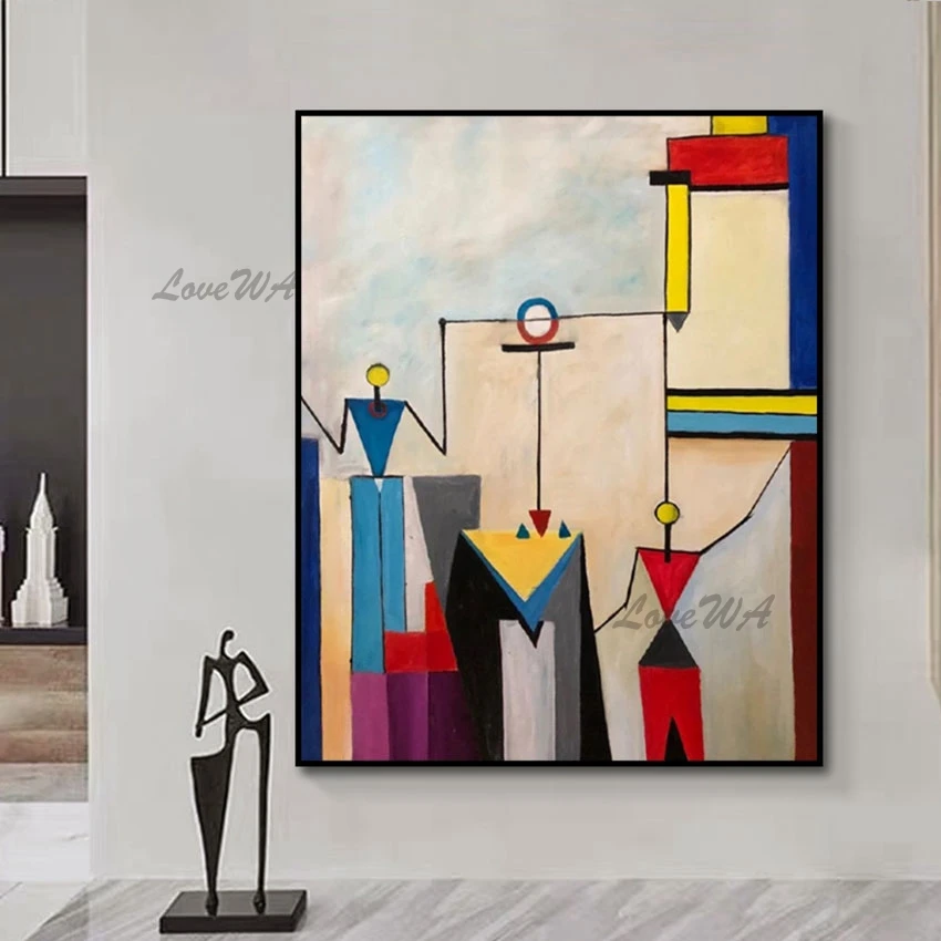 

Modern Wall Paintings Simple Figures Canvas Roll Abstract Artwork Painting Geometry Shape Art Picture Unframed Decoration Gift