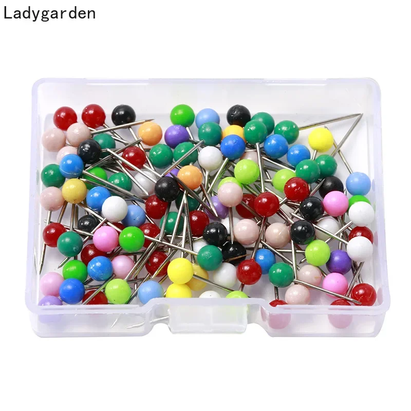 100 шт. кнопки для карт пластиковая головка со стальным наконечником 5 мм 12