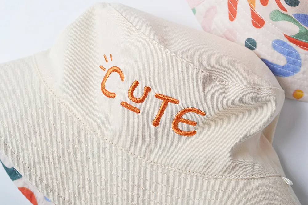 Детская Панама с вышивкой в виде букв для отдыха на открытом воздухе |