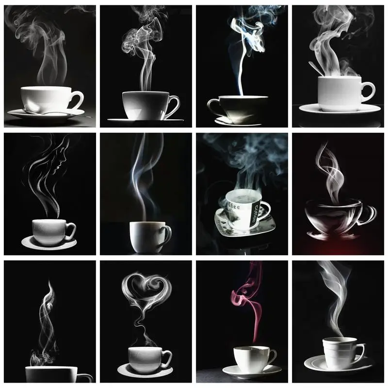 

GATYZTORY Modern Painting By Numbers Hot Coffee Coloring With Numbers On Canvas Acrylic Paints Handmade Easy For Beginner