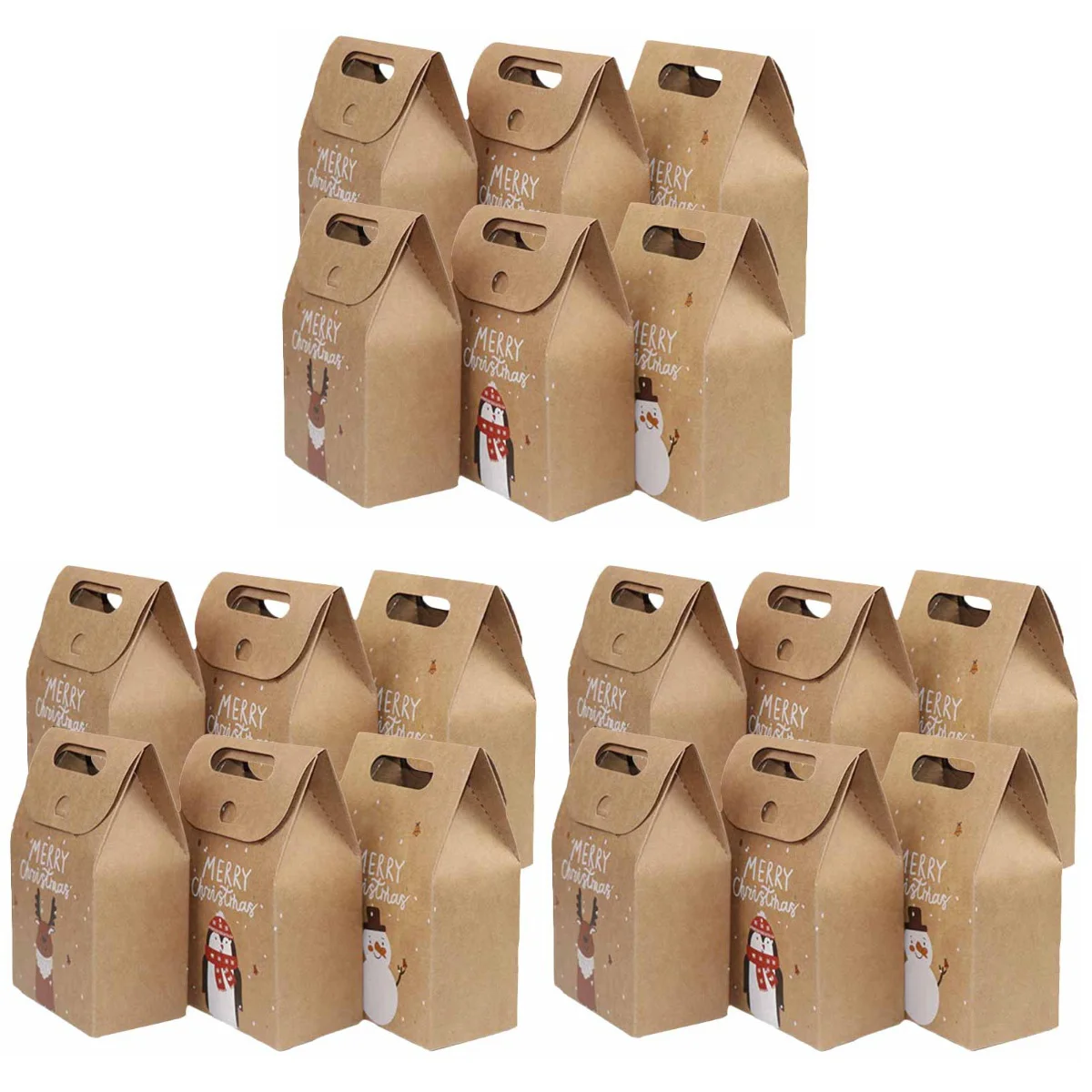 

Paper Christmas Candy Bag Gift Boxes Empty Box Treat Bags Christms Xmas Containers Tote Kraftholder Small Cardboard Reindeer