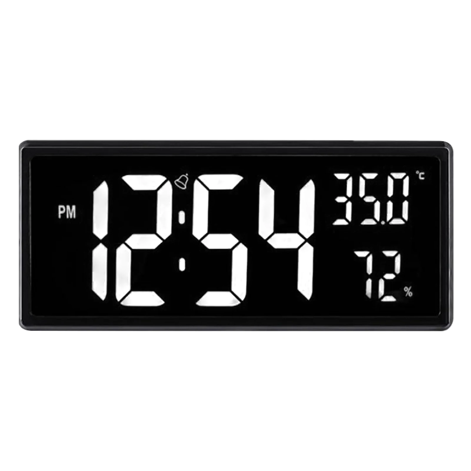 

Humidity ABS White With Temperature USB Powered Alarm For Bedroom Date Living Room Large Display Digital Clock HD LED Bedside