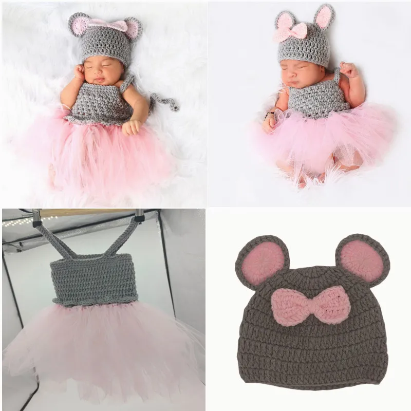 

Фотореквизит для новорожденных, детский кружевной комбинезон-пачка для девочек, боди с вязаной шляпой, наряд, летняя одежда для фотосъемки