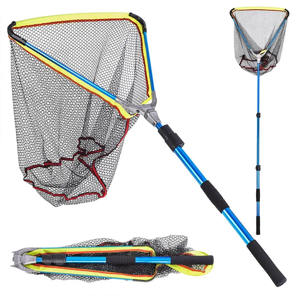 

Floating Fishing Net With Adjustable Mesh Head Telescopic Aluminum Pole Handle For Freshwater Saltwater Fishing Trout Bass