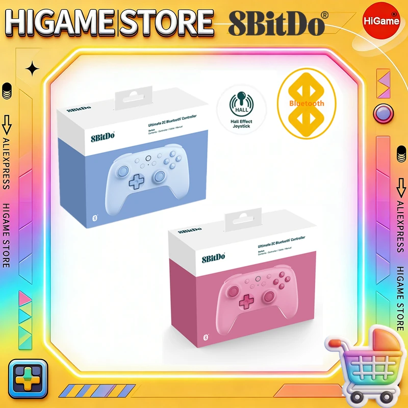 Фото Игровой контроллер 8BitDo с джойстиком на эффекте Холла Ultimate 2C, беспроводной Bluetooth-контроллер для консоли Nintendo Switch NS OLED №1