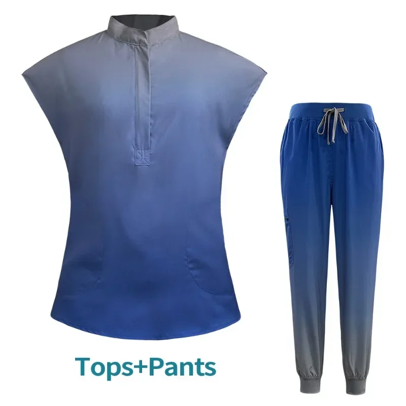 Униформа с нейтральным градиентом в новом стиле наборы медицинских скрабов для