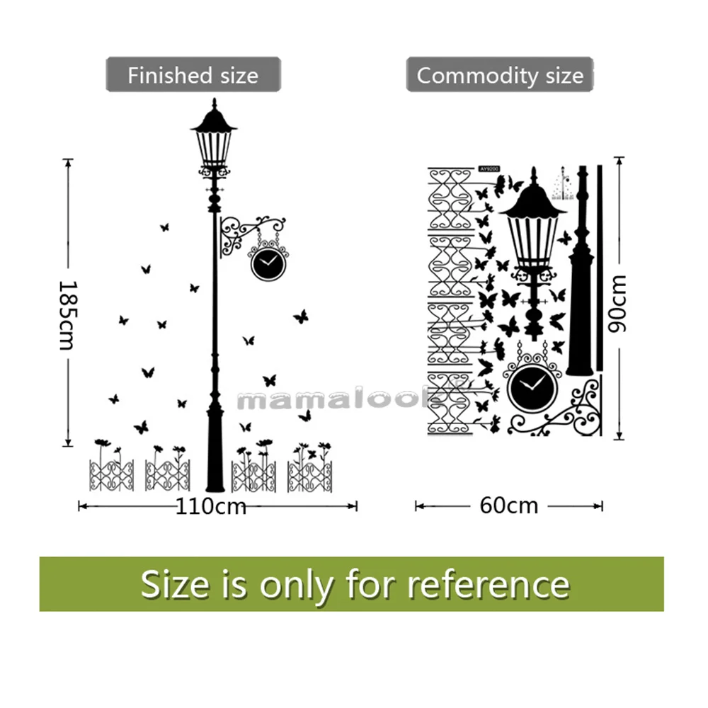 

Street Lamp Butterfly Wall Stickers Living Room Bedroom Sofa Background Home Decoration Vinyl Mural Art Decals Wallpaper