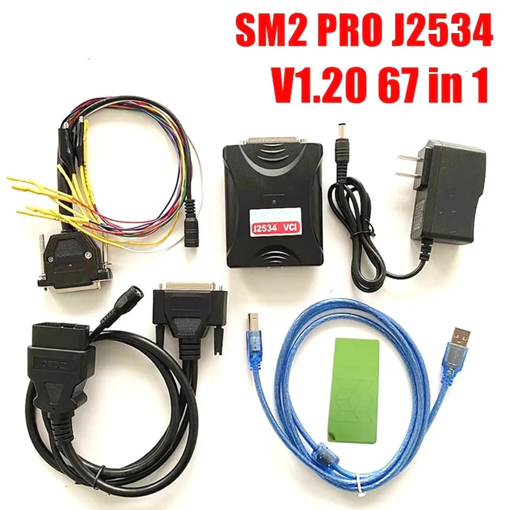 SM2 Pro J2534 VCI ECU Programmer Read Write Data Checksum Pinout 67IN1 FLASH EEPROM PFLASHER Update Version Flasher Bench OBD