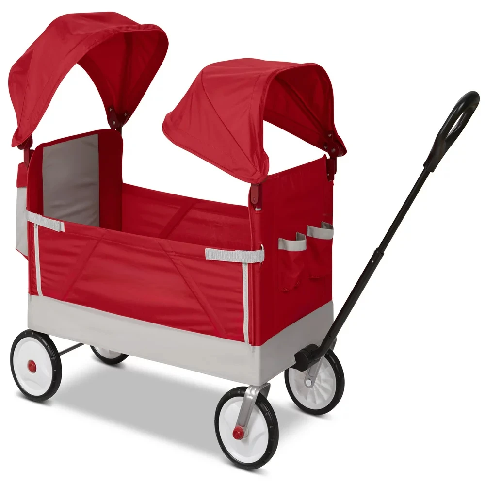 

Dual Family Wagon, Adjustable Canopies with Storage Bag, Ages 1.5+ years