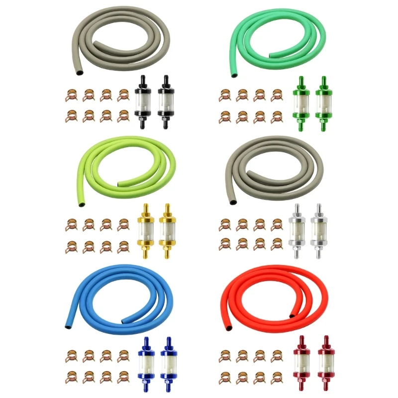 

Универсальный Инлайн-бензиновый топливный фильтр и 8 зажимов с шлангом, трубкой, воздушной трубкой, пружинными зажимами для мотоцикла, квадроцикла, внедорожного велосипеда, Прямая поставка