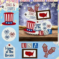 flat style layered tray ornaments wood plaque sign decorative bundle tiered tray decor for usa 4th of july independence day