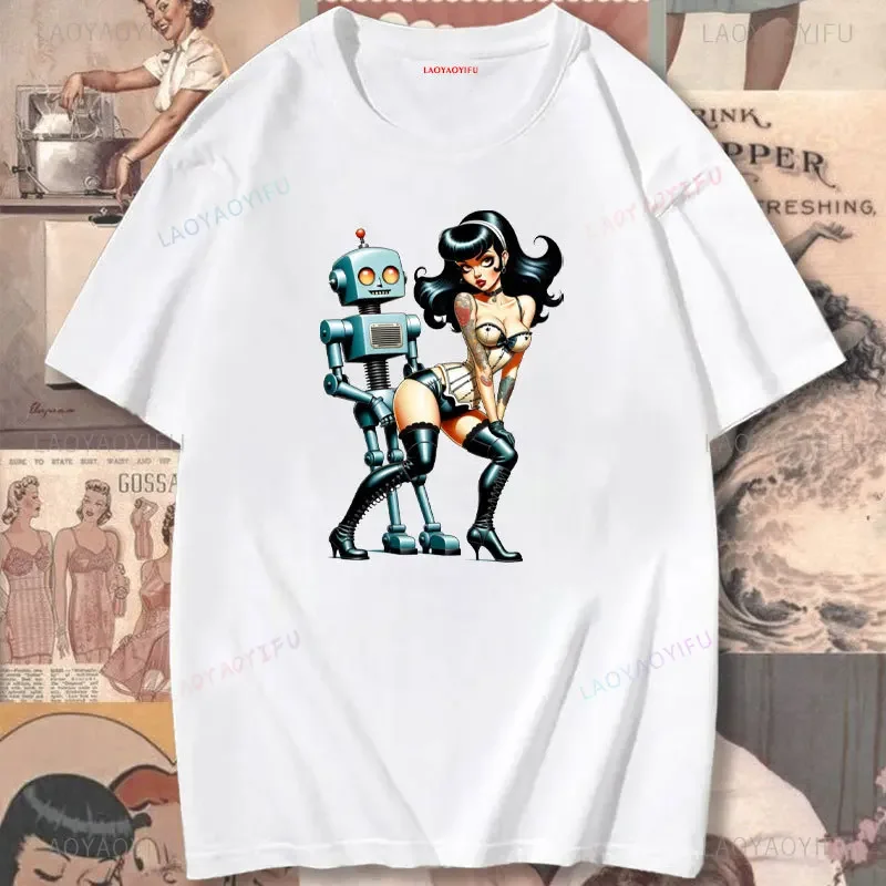 Retro Ride Car Pin-up Girls Graphic T Shirts Summer Beach Heat Coconut Trees Woman Vintage Cotton T-shirt Man Outdoors Tops Tee (art.: 3920ca5ffe91e) - 3920ca5ffe91e